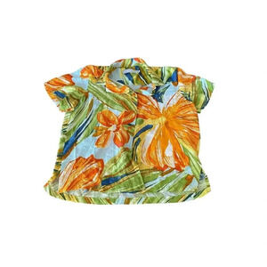 Jams World Sunburst Floral Short Sleeve Button Up Hawaiian Shirt Size M